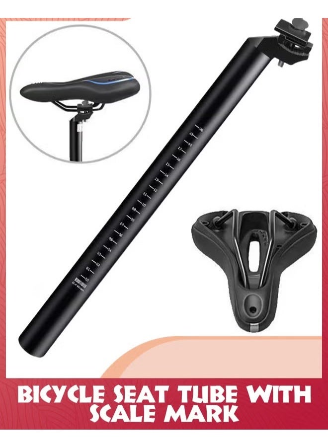 EETU Bike Seat Posts,27.2x300mm Bicycle Seatpost With Scale Mark,Adjustable Aluminum Alloy Tube Fixing Clip,Universal Black Cycling Replacement Kit For MTB Mountain Road Bikes - Image 1